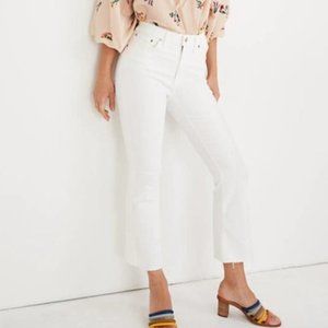 MADEWELL Cali Demi Boot Jeans White Raw Hem Edition {K9}